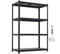 VEVOR Étagère de Rangement, 4 Niveaux Réglables, Étagère Charge Lourde Modulable 1030x522x1529 mm, Capacité de Charge Totale 1088,6 kg, Rayonnage Métallique pour Garage, Atelier, Entrepôt et Cave