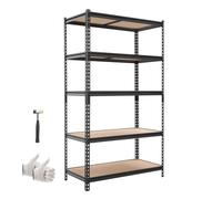 VEVOR Étagère de Rangement, 5 Niveaux Réglables, Étagère Charge Lourde Modulable 1025x517x1813 mm, Capacité Charge Totale 1134 kg, Rayonnage Métallique pour Garage, Entrepôt, Cave, Atelier et Cuisine