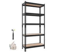VEVOR Étagère de Rangement, 5 Niveaux Réglables, Étagère Charge Lourde Modulable 720x309x1520 mm, Capacité de Charge Totale 907,2 kg, Rayonnage Métallique pour Cuisine, Cave, Cellier et Salle de Bain