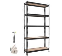 VEVOR Étagère de Rangement, 5 Niveaux Réglables, Étagère Charge Lourde Modulable 923x309x1813 mm, Capacité de Charge Totale 1360,8 kg, Rayonnage Métallique pour Cuisine, Cellier, Cave et Salle de Bain