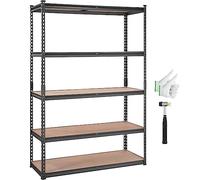 VEVOR Étagère de Rangement 5 Niveaux Réglables Étagère de Garage Métallique Charge Lourde 907,2 kg 121,9x45x182,9 cm Meuble Rayonnages de Stockage pour Cuisine Atelier Sous-sol Salle de Bain Buanderie