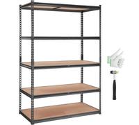 VEVOR Étagère de Rangement 5 Niveaux Réglables Étagère de Garage Métallique Charge Lourde 907,2 kg 121,9x61x182,9 cm Meuble Rayonnages de Stockage pour Cuisine Atelier Sous-sol Salle de bain Buanderie