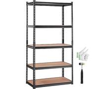 VEVOR Étagère de Rangement 5 Niveaux Réglables Étagère de Garage Métallique Charge Lourde 907,2 kg 90x45x182,88 cm Meuble Rayonnages de Stockage pour Cuisine Atelier sous-Sol Salle de Bain Buanderie