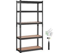 VEVOR Étagère de Rangement 5 Niveaux Réglables Étagère de Garage Métallique de Charge Lourde 907,2 kg 75x30x152 cm Meuble Rayonnages de Stockage pour Cuisine Atelier sous-Sol Salle de Bain Buanderie