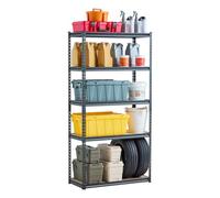 Etagère Garage Métallique 5 Niveaux Capacité 907kg 40,6x91,4x181,3cm Utilitaire Noir