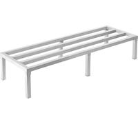 VEVOR Étagère de rangement en aluminium, 60 x 20 pouces grande étagère commerciale au sol pour aliments, 12 pouces au-dessus du sol, 1800 lbs de capacité de charge, aluminium entièrement soudé