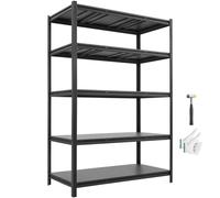 VEVOR Étagère de Rangement en Métal 5 Niveaux Réglables 1230x623x1813 mm | Rayonnage pour Atelier, Garage, Entrepôt, Cave et Cellier, Étagère Charge Lourde, Modulable, Capacité Charge Totale 1360,8 kg