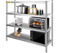 VEVOR - étagère de rangement réglable en acier inoxydable, support de rangement à 4 niveaux