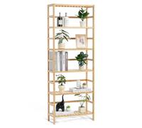VEVOR Étagère de salle de bain à 6 niveaux, étagère de rangement pour présentoir, support pour plantes à fleurs autonome, étagère rectangulaire multifonctionnelle bambou, pour cuisine, maison, naturel