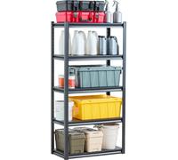 VEVOR Étagère de stockage 907kg Étagère enfichable Étagère de cave lourde réglable 5 étages 406,4x812,8x1600,2mm Étagères lourdes pour cuisines Entrepôts Noir