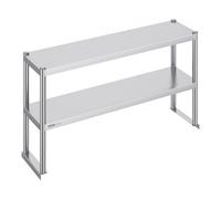 VEVOR Étagère Double en Inox à 2 Niveaux 30,5x121,9 cm pour Table de Préparation