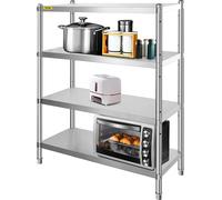 VEVOR Étagère en acier inoxydable, pour cuisine, garage, entrepôt, balcon, 48 x 18,9 x 59 pouces / 122 x 48 x 150 cm