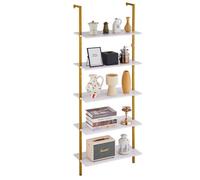 VEVOR Étagère industrielle carrée en forme de tuyau à 5 niveaux, 61 x 30,5 cm, fixation murale flottante en bois rustique, support de rangement pour articles divers, pour cuisine, chambre à coucher, s