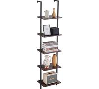 VEVOR Étagère industrielle carrée en tube, 5 niveaux, 15,6 x 11,8 pouces, étagère flottante rustique en bois pour montage mural, support pour objets exposés, bibliothèque, étagère de stockage, support