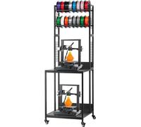 VEVOR Étagère mobile de rangement de filaments à 4 étages, Étagère de rangement de filaments pour imprimante 3D, Support de bobines de filaments sur roulettes, Support d'organisation pour studio d'imp