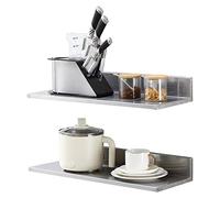 VEVOR Étagère Murale 2PCs 610x218x85 mm Tablette Flottante en Acier Inoxydable avec Dosseret Charge Max. 20 kg Design Ouvert pour Livres Cadre Photo Plante Épices Salon Bureau Salle de Bains Cuisine