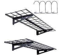 VEVOR Étagère Murale Flottante de Rangement Garage 122x30,5 cm Lot de 2 Grande Surface Utilisable Capacité de Charge 90,7 kg par Étagère Suspendue d'Outils Métallique pour Magasins, Garages, Entrepôts