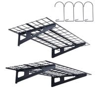 VEVOR Étagère Murale Flottante de Rangement Garage 122x61 cm Lot de 2 Grande Surface Utilisable Capacité de Charge 113,4 kg par Étagère Suspendue d'Outils Métallique pour Magasins, Garages, Entrepôts