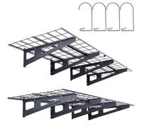 VEVOR Étagère Murale Flottante de Rangement Garage 183x61 cm Lot de 2 Grande Surface Utilisable Capacité de Charge 227 kg par Étagère Suspendue d'Outils Métallique pour Magasins, Garages, Entrepôts