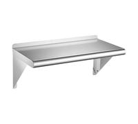 VEVOR Étagère Murale Flottante, Tablette Murale en INOX 30,5x61 cm Argentée | Pour Cuisine Maison, Restaurant, Bar, Garage, Charge Maximale de 113 kg, Étagère de Rangement avec Équerres Résistante