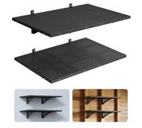 VEVOR Étagère Murale Garage 2 Niveaux Étagère Rangement Murale Garage 91,4x61,5 cm pour Garages, Buanderies, Ateliers, Cuisine, Acier, Capacité de Charge 127 kg par Niveau, Charge Totale 254 kg, Noir