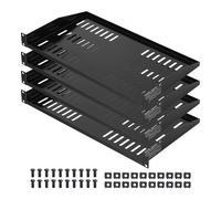 VEVOR Étagère Rack Serveur Réseau 1U, Lot de 4, Profondeur 25,4 cm, Charge 22,68 kg, Montage Rack ou Mural, avec Plateau Ventilé, Bonne Circulation Air, pour Armoire Réseau 48,2 cm, Racks d'Équipement