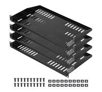 VEVOR Étagère Rack Serveur Réseau 1U, Lot de 4, Profondeur 25,4 cm, Charge 22,68 kg, Montage Rack ou Mural, avec Plateau Ventilé, Bonne Circulation Air, pour Armoire Réseau 48,2 cm, Racks d'Équipement