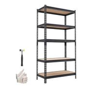 VEVOR Étagère Rangement 5 Niveaux Réglables 822x415x1594 mm Charge Lourde | Étagère Modulable, Capacité de Charge Totale 907,2 kg, Rayonnage Métallique pour Cuisine, Cave, Cellier et Salle de Bain