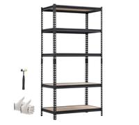 VEVOR Étagère Rangement 5 Niveaux Réglables 923x459x1813 mm Charge Lourde, Étagère Modulable, Capacité de Charge Totale 907,2 kg, Rayonnage Métallique pour Atelier, Garage, Entrepôt, Cave et Cuisine