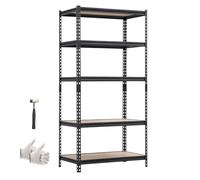 VEVOR Étagère Rangement 5 Niveaux Réglables 923x459x1813 mm Charge Lourde | Étagère Modulable, Capacité de Charge Totale 907,2 kg, Rayonnage Métallique pour Atelier, Garage, Entrepôt, Cave et Cuisine