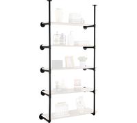 VEVOR Étagère tubulaire industrielle, 5 niveaux, 2 STK, 11,8 pouces de largeur de planche applicable, montage mural, étagères en bois rustiques flottantes, support, étagère à livres, support de rangem