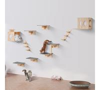 VEVOR Étagères Murales pour Chat avec Plateformes Nids Meuble à Chats Lot de 9