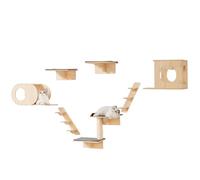 VEVOR Étagères Murales pour Chat, Lot de 7, Ensemble de Meubles Muraux avec Plateformes à Sauter, Charge 18,14 kg, Étagère Flottante d'escalade, Perchoirs Nids pour Chat pour Dormir, Jouer, Grimper