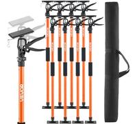 VEVOR Étai de Soutien Télescopique 116-290 cm Poteau de Support Réglable Lot de 8, Tige Dégagement Rapide, en Acier, Charge 70 kg, Étai pour Plafond, Installation d'Armoires, Levage de Cloisons Sèches