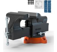 VEVOR Étau 15,2cm Rotation 360° Fonte nodulaire Étau d'établi 7,3x8cm Enclume Étau 15cm Ouverture des mâchoires Étau parallèle Barre de guidage en U pour affûter Poncer Découper