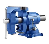 VEVOR Étau d'Établi 152 mm Base Pivotante Polyvalent, Étau en Fonte Ductile Force de Serrage 30 kN, Outil Serrage pour Serrer Fixer la Pièce, 45 x 18 x 25 cm, Qualité Haute Résistance, Bleu