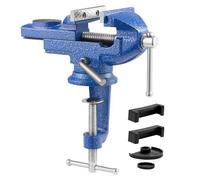 VEVOR Étau d'Établi Largeur de Mâchoire 76,2 mm Étau de Table en Fonte avec Base Pivotante 360°, Dégagement Rapide, Base Surélevée, pour Travail du Bois, Métaux, Perçage, Découpe, Atelier, Bricolage