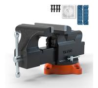 VEVOR Étau d'Établi Polyvalent Fonte Ductile 15,2 cm Enclume Base Pivotante 360°