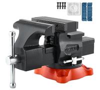 VEVOR Étau Établi Polyvalent Largeur Mâchoire 140 mm, Étau Atelier Fonte Ductile, Ouverture Max de Mâchoire Arrière 180 mm, avec Enclume, Base Pivotante 360°, Gorge 73 mm, pour Serrage de Tuyaux Ronds