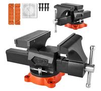 VEVOR Étau Établi Polyvalent Largeur Mâchoire 203 mm, Étau Atelier Fonte Ductile, Ouverture Max de Mâchoire Arrière 292 mm, avec Enclume, Base Pivotante 360°, Gorge 94 mm, pour Serrage de Tuyaux Ronds