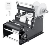 VEVOR Étiqueteuse manuelle ronde, 15-20 pièces/min, applicateur d'étiquettes pour bouteilles rondes, étiqueteuse manuelle réglable adaptée aux étiquettes de bouteilles longueur/largeur entre 10-130 mm