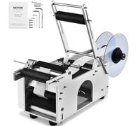 VEVOR Étiqueteuse ronde semi-automatique, 20-50 pcs/min, applicateur d'étiquettes de bouteilles pour bouteilles rondes, machine à étiqueter pour bouteilles diamètre 20-120 mm (avec barre de pressage)