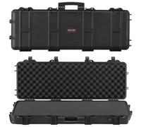 VEVOR Étui Rigide pour Fusil 108,9 cm, Mallette pour Armes Longues avec Mousses Prédécoupées et Roulettes, Valise à Fusil Carabine Verrouillable, Étanche IP67 et Anti-poussière, Rangement, Noir