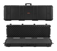 VEVOR Étui Rigide pour Fusil 133,5 cm, Mallette pour Armes Longues Verrouillable, avec Mousses Prédécoupées et Roulettes, Valise à Arme Carabine Étanche IP67 et Anti-poussière, Rangement, Noir