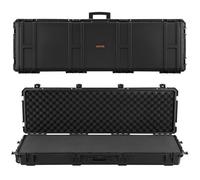 VEVOR Étui Rigide pour Fusil 139,1 cm, Mallette pour Armes Longues Verrouillable, avec Mousses Prédécoupées et Roulettes, Valise à Arme Carabine Étanche IP67 et Anti-poussière, Rangement, Noir