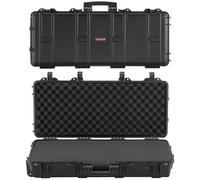 VEVOR Étui Rigide pour Fusil 93 cm, Mallette pour Armes Longues Verrouillable, avec 4 Couches de Mousses Prédécoupées et roulettes, Valise à Arme Carabine Étanche IP67 et Anti-poussière, Noir