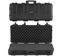 VEVOR Étui Rigide pour Fusil 93 cm, Mallette pour Armes Longues Verrouillable, avec 4 Couches de Mousses Prédécoupées et roulettes, Valise à Arme Carabine Étanche IP67 et Anti-poussière, Noir