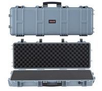 VEVOR Étui Rigide pour Fusil Verrouillable 102 cm, Mallette pour Armes Longues avec Mousses Prédécoupées et Roues, Valise à Arme Étanche IP67 et Anti-poussière, Transport Pratique pour Carabine, Gris