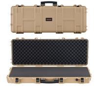 VEVOR Étui Rigide pour Fusil Verrouillable 109 cm, Mallette pour Armes Longues avec Mousses Prédécoupées et Roues, Valise à Arme Étanche IP67 Anti-poussière, Transport Pratique pour Carabine, Kaki