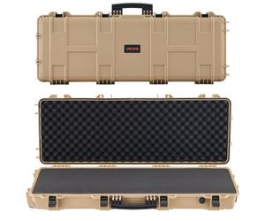 VEVOR Étui Rigide pour Fusil Verrouillable 109 cm, Mallette pour Armes Longues avec Mousses Prédécoupées et Roues, Valise à Arme Étanche IP67 Anti-poussière, Transport Pratique pour Carabine, Kaki